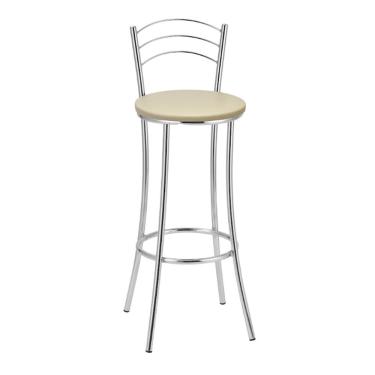 Imagem de Banqueta Alta Cromada Bc26/a A101 Treparoni - Bege Claro