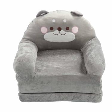 Imagem de Sofá Dobrável para Crianças, Animal de Desenho Animado Macio de Pelúcia Dobrável Sofá Portátil para Crianças Sofá Dobrável para Sala de Jogos Infantil (Dobrando em terços)