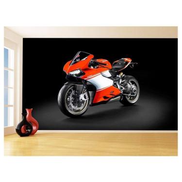 Imagem de Papel De Parede 3D Moto Sportbike Vermelha Super 3,5M Bkm63