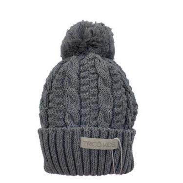 Imagem de Gorro de Tricô Para Meninos Com Pompom Cinza Claro-Masculino