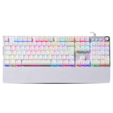 Imagem de Teclado Gamer Mecânico Adamantiun Karambit T11 Switch Black Qwerty Português Brasil Cor Branco Leds Rgb Com Fio Usb