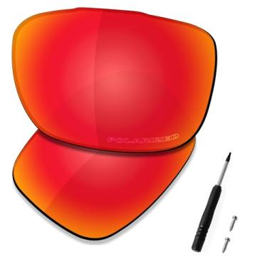 Imagem de SAUCER Lentes de reposição premium para óculos de sol Oakley TwoFace OO9189 | TwoFace Low Bridge Fit OO9256 High Defense - Vermelho fogo polarizado