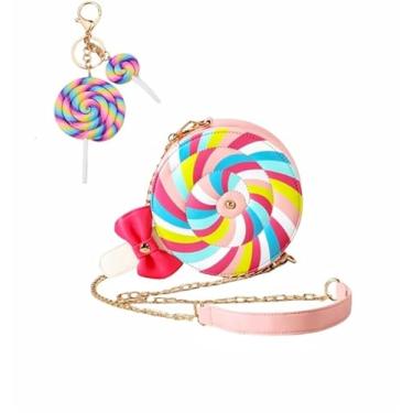 Imagem de FAPIPOS Bolsas inovadoras, bolsa de pirulito divertida. Bolsa divertida com alça de corrente com glitter, linda bolsa de moedas de pirulito., rosa, Divertido e peculiar