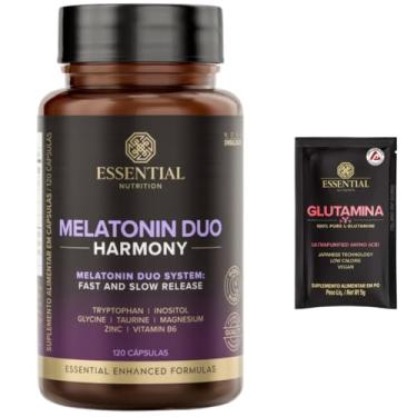 Imagem de Melatonina Duo Harmony - Essential Nutrition 120 Cápsulas + Amostra (Fórmula c/Triptofano, Vitamina B6, Zinco, Magnésio, Taurina, Inositol)
