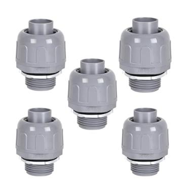 Imagem de FirmiBang Conector líquido apertado 3,5 cm - Conexões de conduíte elétrico não metálico, encaixe de conduíte de PVC listado pela UL (reto, pacote com 5)