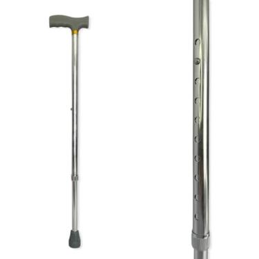 Imagem de Bengala de Alumínio Para Idoso com Altura Regulável 10 Níveis Ortopédica Reforçada 6 Ajustes Cor Prata Suporta até 100 kg 60-96 cm