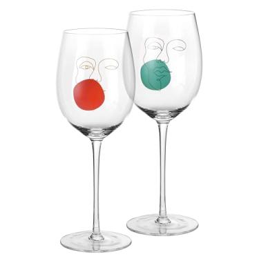 Imagem de Jogo de 2 Taças para Vinho em Vidro 560Ml A24,3Cm Laranja e Verde L Hermitage - Full Fit