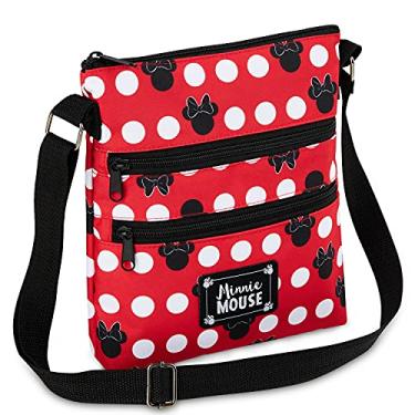 Imagem de Disney Bolsa de ombro feminina e adolescente, bolsa Mickey Mouse e Minnie Mouse, bolsa de ombro pequena feminina, Vermelho, One Size