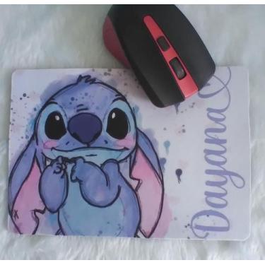 Imagem de Mause Pad Personalizado 20 x 14cm Stitch Aquarela Com Seu Nome - DLL