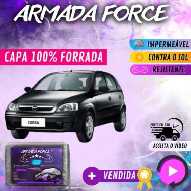 Imagem de Capa Cobrir Carro CORSA HATCH 100% Forrada Armada Force 100% Impermeáv