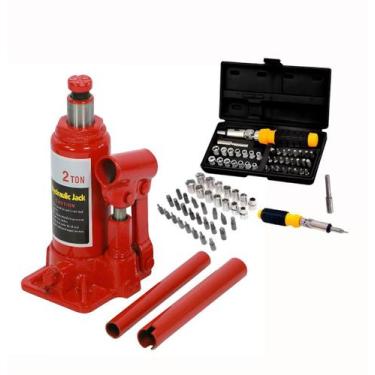 Imagem de Macaco Hidráulico Garrafa 2 Toneladas + 40 Soquetes - Dubai