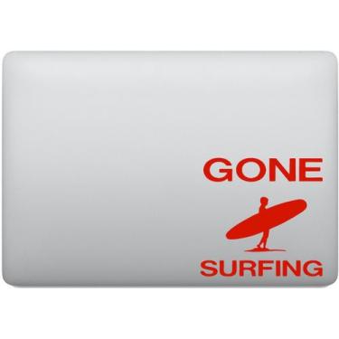 Imagem de Adesivo de Notebook Gone Surfing Surfista - Melhor Adesivo, Vermelho