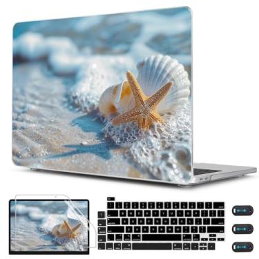 Imagem de CISSOOK Compatível com MacBook Pro 13 polegadas versão 2025-2016 modelo M2 M1 A2338 A2251 A2289 A2159 A1706 com Touch Bar, capa protetora de plástico rígido com capa de teclado, praia e concha