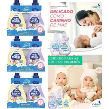 Imagem de Kit 3 Lava Roupas E 3 Amaciante Glicerina Camomila Casa Km