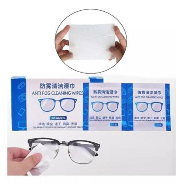 Imagem de 50 Eco Flanelas Lenços Umedecido Antiembaçante Outfog Óculos limpa len