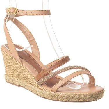 Imagem de Sandalia Anabela Plataforma Amarração Amarrar na Perna - Cassi, Nude, 