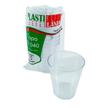 Imagem de Copo Acrílico 40 Ml 10 Unidades Transparente Plastilânia