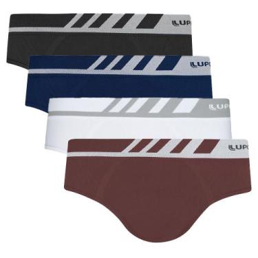 Imagem de Combo Com 4 Cuecas Slip Microfibra Sem Costura Lupo Original, Sortido,