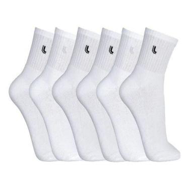 Imagem de Kit 6 Pares Meia Lupo Cano Médio Masculina Sport 3245, Branco, M