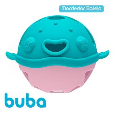 Imagem de Mordedor Para Bebê com Chocalho Divertido Infantil Baleia - Buba, Rosa