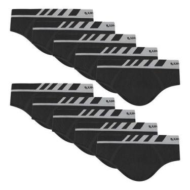 Imagem de Combo Com 10 Cueca Slip Lupo Microfibra Sem Costura 691 Nf, Preto, P