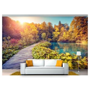 Imagem de Papel De Parede Cachoeira Natureza Ponte 3D Nch155 - Você Decora