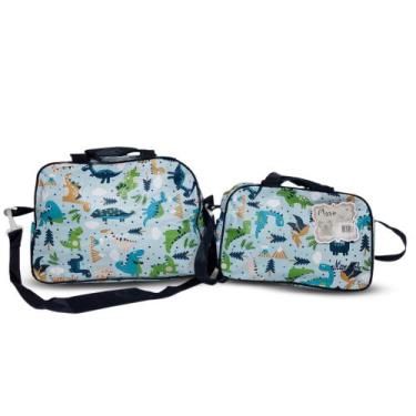 Imagem de Kit Sacola Maternidade Frasqueira PVC Desenhos Mave Baby, Dinossauro