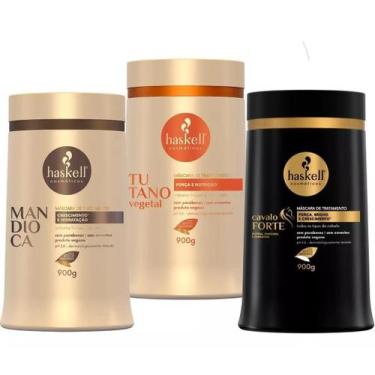 Imagem de Haskell Creme de Cabelo Cavalo Forte + Tutano + Mandioca - 900g - Kit 