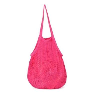 Imagem de Bolsa Sacola Feminina De Praia Tiracolo Macramê Viagem - Alwy, Pink