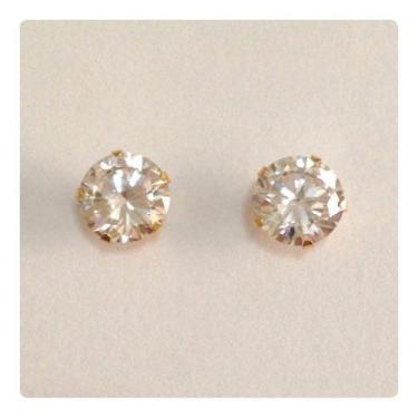Imagem de Brinco Ponto De Luz 8mm Zircônia Brilhante Ouro 18k - RD Magazine