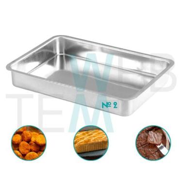 Imagem de Assadeira Retangular Alta nº2 Alumínio Sustentável para Assados, Bolos