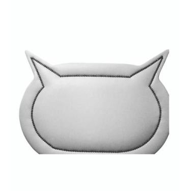 Imagem de Cabeceira Branca material sintético Gatinho P. Cama Box Solteiro 65X90