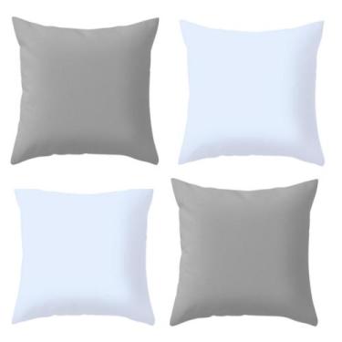 Imagem de Kit 4 Capas Lisas Varias Cores Para Sala Sofá Decoração - Gabi Flor, C