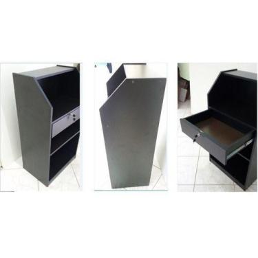 Imagem de Balcão Loja Caixa Preto Compacto - INFINITILUX MOVEIS, Preto