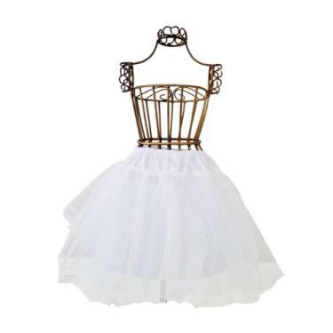 Imagem de Saiote Anágua Infantil Saia Tule Branco Vestido De Festa - JL Kids, P