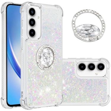 Imagem de Monwutong Capa Slim Fit para Samsung Galaxy A55, TPU macio com glitter líquido efeito areia movediça anel de silicone, capa de proteção de tela e câmera para celular para Galaxy A55, WTZH colorida