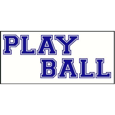 Imagem de Wall Decor Plus More Adesivo de parede Play Ball Art para crianças ou adolescentes 15 cm H Letra azul trânsito