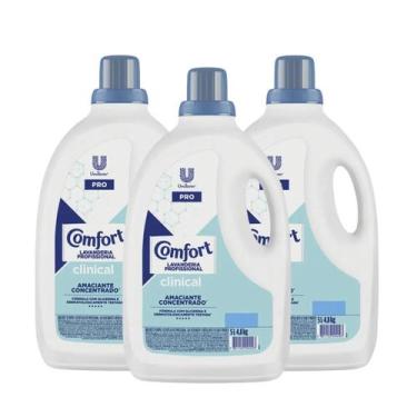 Imagem de 3Un Amaciante Roupa Diluído Comfort Clinical Pro Atacado 5L