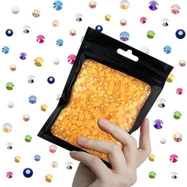 Imagem de CLRDIVA 3000 peças 5 mm laranja Yewllow AB Flatback Resina Strass Bulk Jelly Gems Flat Back Cristais Sem Hotfix Atacado Pedras Diamantes para Artesanato Tumblers Face Eye Maquiagem Unhas Bling DIY Decoração