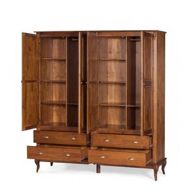 Imagem de Roupeiro 4 Portas E 4 Gavetas Hannover M560826 Cor Imbuia - Verniz