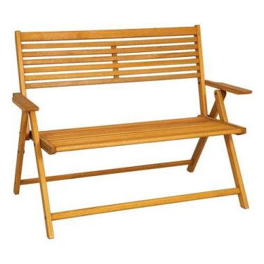 Imagem de Banco De Jardim 2 Lugares 91x118x70cm - Naterial, Marrom-claro
