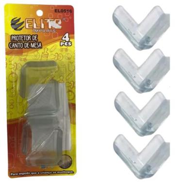 Imagem de Kit com 04 Protetores de Quina  Canto Transparentes Silicone - Elite