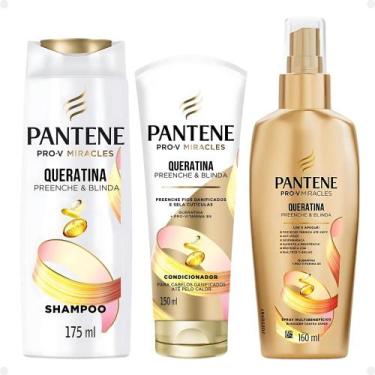 Imagem de Kit Pantene Pro-V Miracles Queratina: Shampoo, Condicionador e Spray