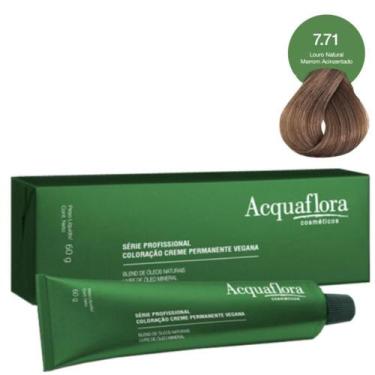 Imagem de Coloração Creme Acquaflora Vegana 7.71 Louro Natural Marrom Acinzentad