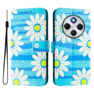 Imagem de Capa carteira para Xiaomi Poco C75, 3 compartimentos para cartão, 1 compartimento para dinheiro, capa flip de couro PU com padrão fofo, capa com fivela magnética à prova de choque, compatível com sem