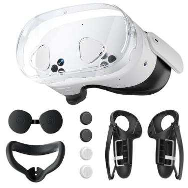 Imagem de Capa protetora para Meta Quest 3S, acessórios TanReginal para Meta Quest 3s, capa à prova de impacto e arranhões com 1 capa de fone de ouvido, 1 máscara facial, 1 capa de lente, 2 alças de controle, 4