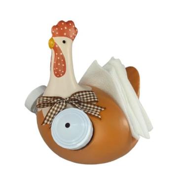 Imagem de Porta Guardanapo Saleiro Paliteiro Galinha Alaranjada - Hp Decor