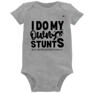 Imagem de Body Bebê I do my own stunts but never intentionally - Foca na Moda, C