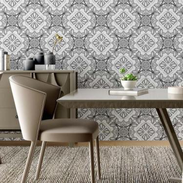 Imagem de Papel de Parede Adesivo Indiano Abstrato N02158 Rolo 0,58x3M - Adesivo