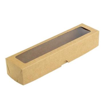 Imagem de Caixa com Visor S13 (5,5cm x 23cm x 4cm) Kraft 10 unidades Assk